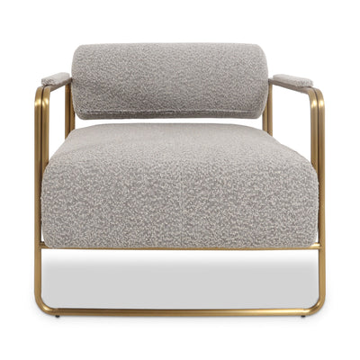 Hurricane Occasional Chair in Brushed Brass and Boucle - Tom Collins Home