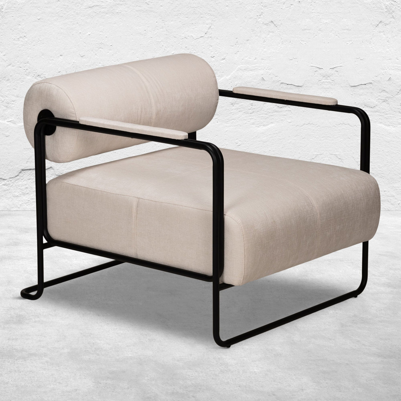 Hurricane Occasional Chair In Chenille Velvet And Matte Black - Tom Collins Home