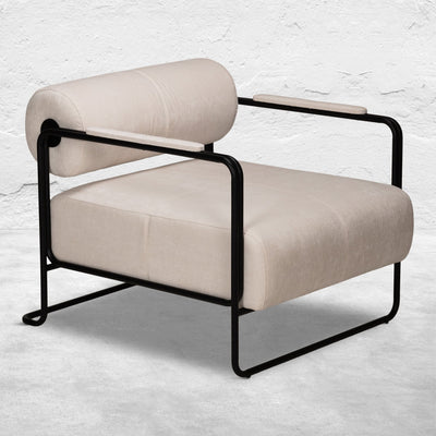 Hurricane Occasional Chair In Chenille Velvet And Matte Black - Tom Collins Home
