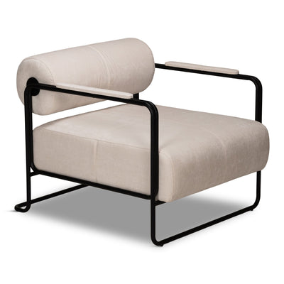 Hurricane Occasional Chair In Chenille Velvet And Matte Black - Tom Collins Home