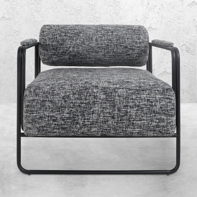 Hurricane Occasional Chair in Matte Black and Linen - Tom Collins Home