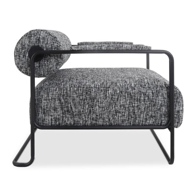 Hurricane Occasional Chair in Matte Black and Linen - Tom Collins Home