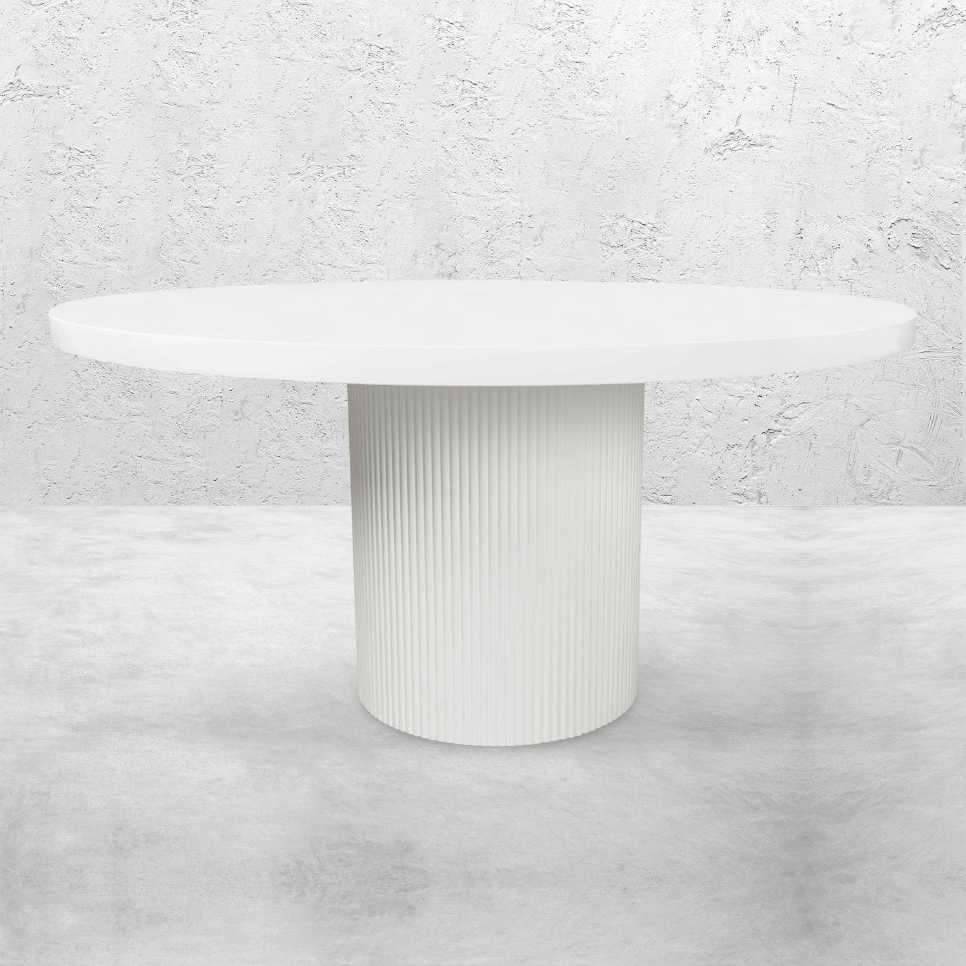 Jaguar Sun 2 Round Dining Table in Matte White - Tom Collins Home