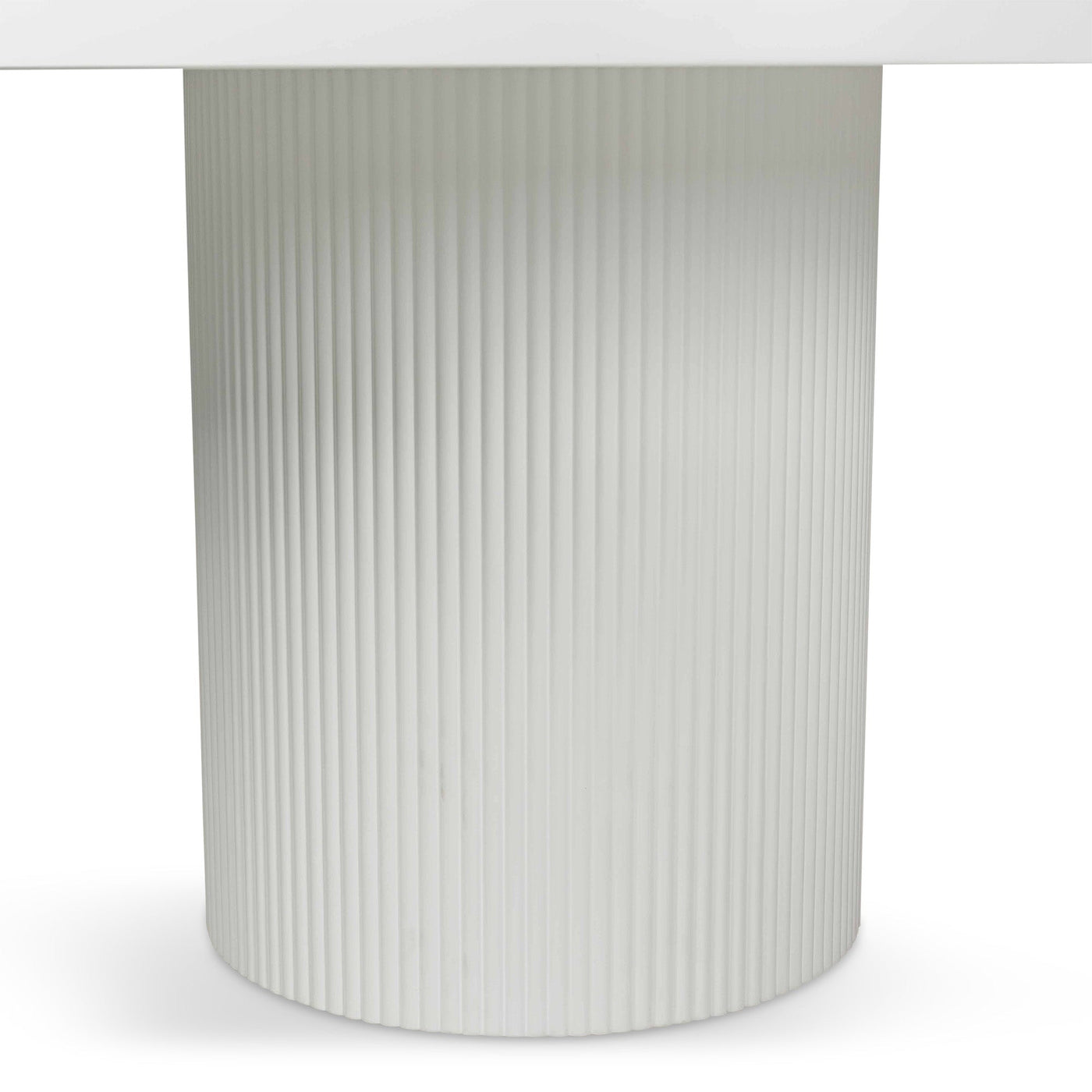 Jaguar Sun 2 Round Dining Table in Matte White - Tom Collins Home