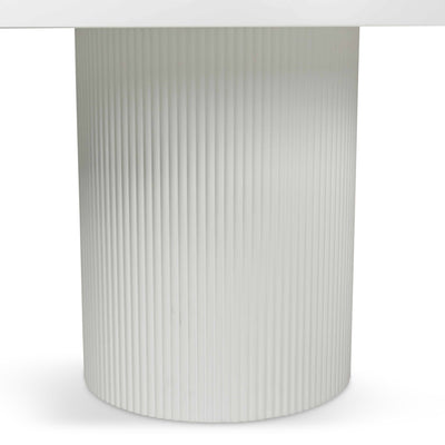 Jaguar Sun 2 Round Dining Table in Matte White - Tom Collins Home