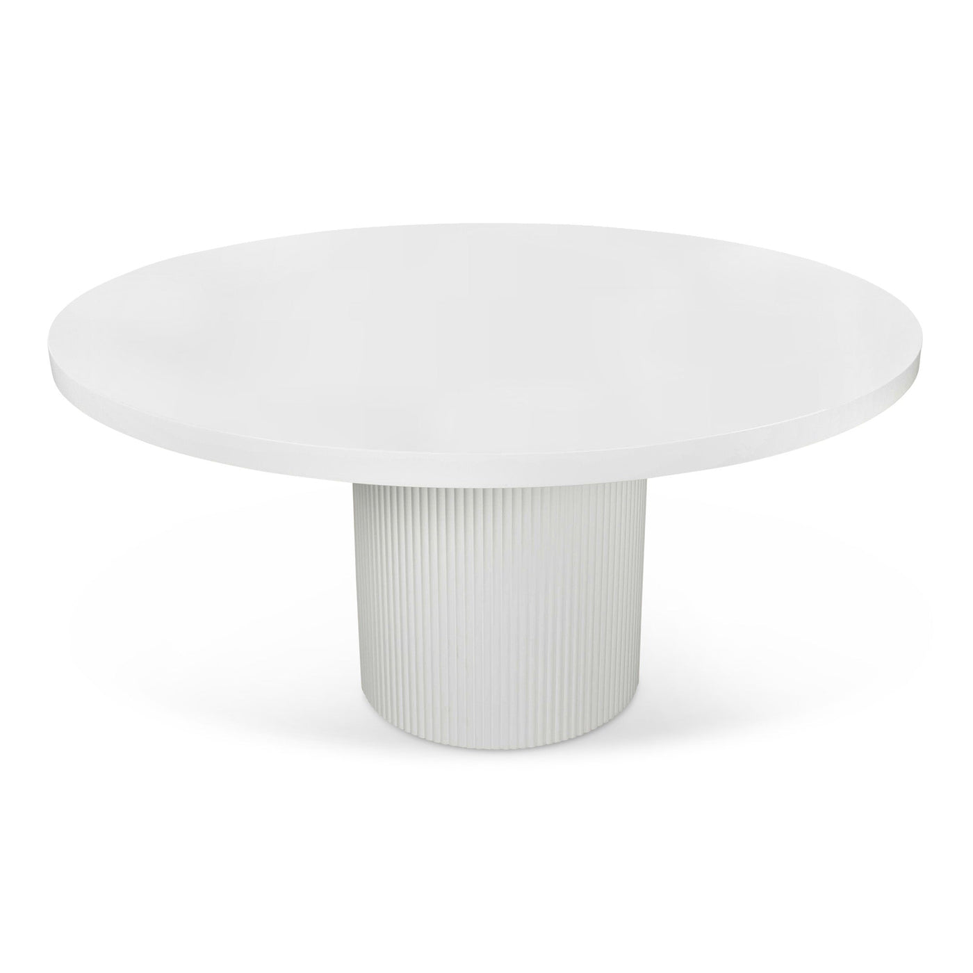 Jaguar Sun 2 Round Dining Table in Matte White - Tom Collins Home