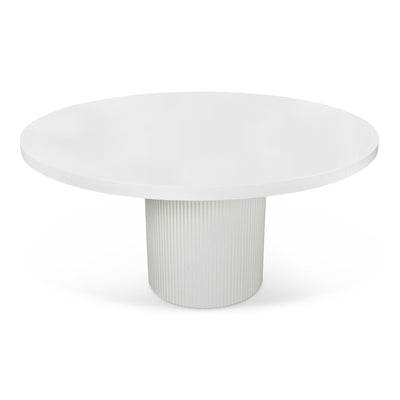Jaguar Sun 2 Round Dining Table in Matte White - Tom Collins Home