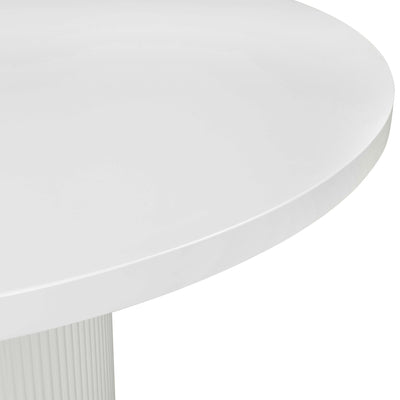 Jaguar Sun 2 Round Dining Table in Matte White - Tom Collins Home