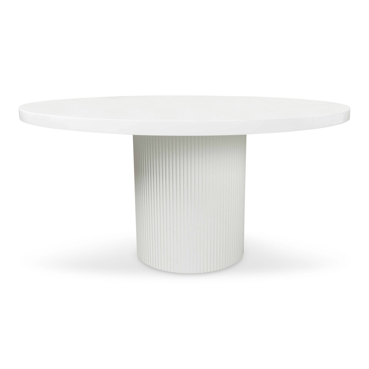 Jaguar Sun 2 Round Dining Table in Matte White - Tom Collins Home