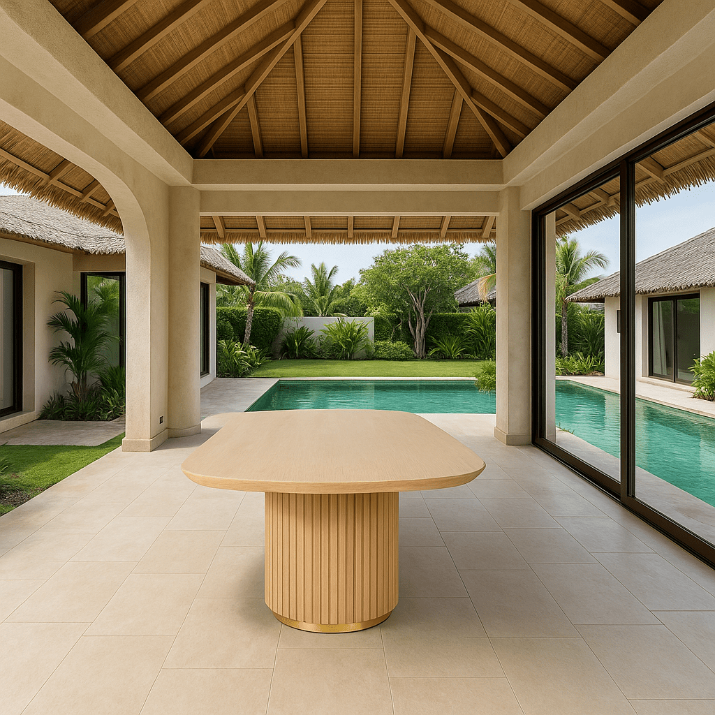 Jaguar Sun Oval Dining Table in Ash Wood - Tom Collins Home