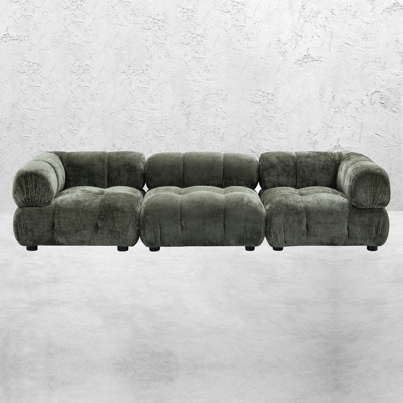 Kamikaze 3 Piece Sofa in Hammered Chenille