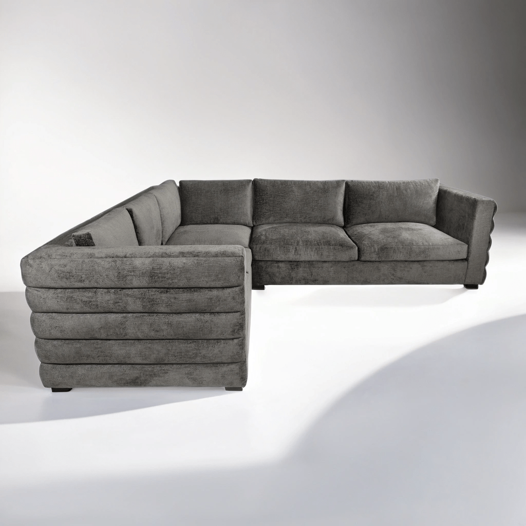 Luna Sectional in Charcoal Velour Luna Sectional - Tom Collins Home