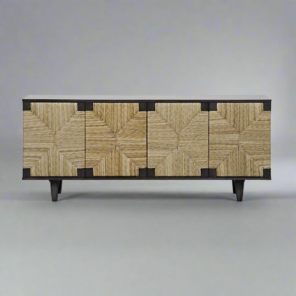 Mai Tai 4 - Door Credenza in Black - Tom Collins Home