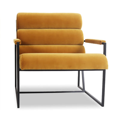 Manhattan Occasional Chair in Velvet and Matte Black Frame - Tom Collins Home