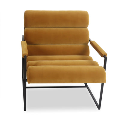 Manhattan Occasional Chair in Velvet and Matte Black Frame - Tom Collins Home