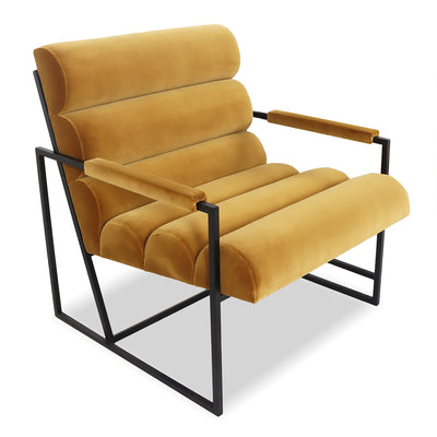 Manhattan Occasional Chair in Velvet and Matte Black Frame - Tom Collins Home