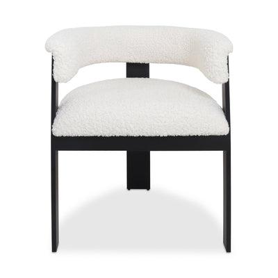 Negroni Dining Chair in Faux Sheepskin and Matte Black Frame - Tom Collins Home