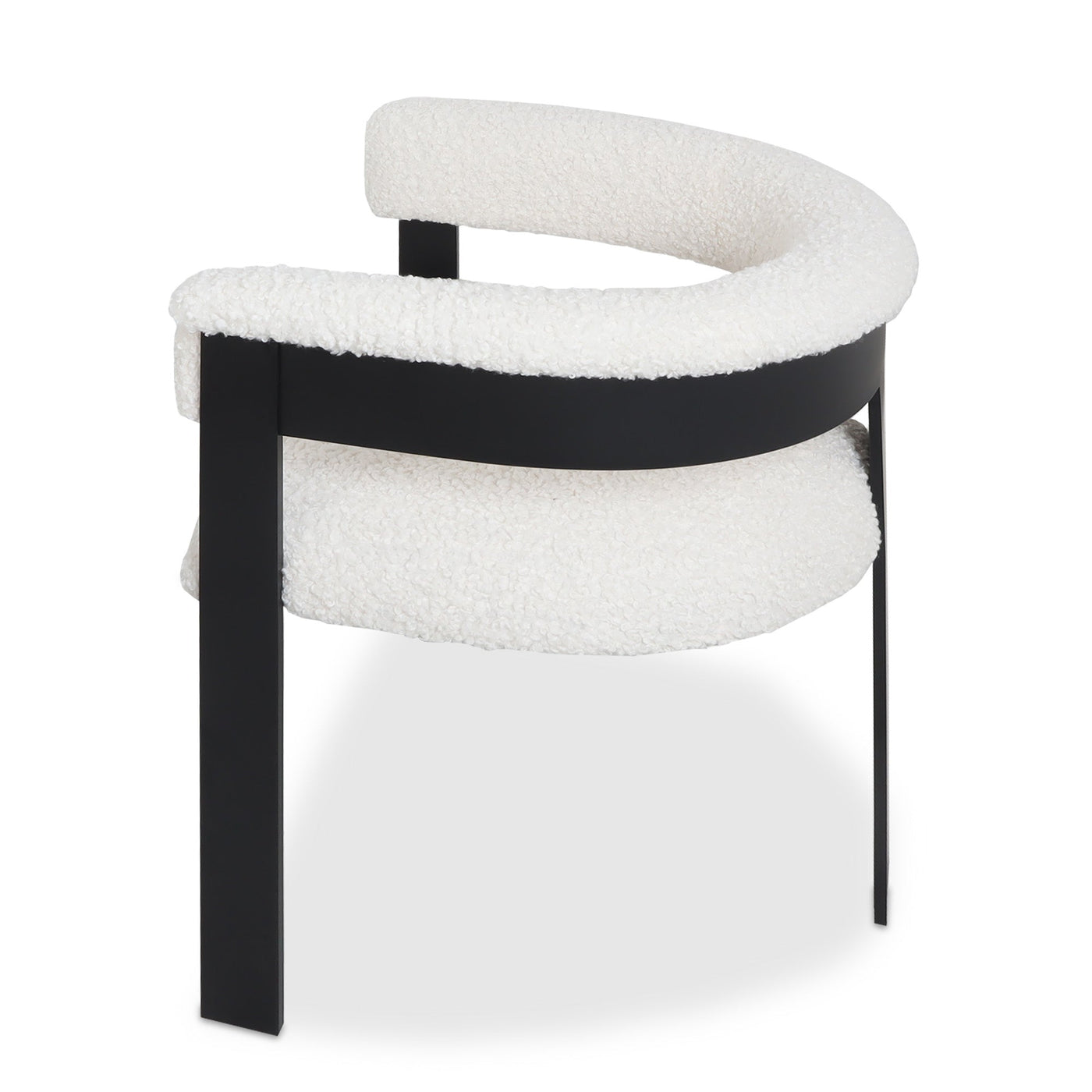 Negroni Dining Chair in Faux Sheepskin and Matte Black Frame - Tom Collins Home