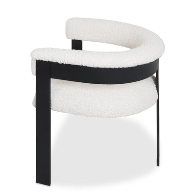 Negroni Dining Chair in Faux Sheepskin and Matte Black Frame - Tom Collins Home