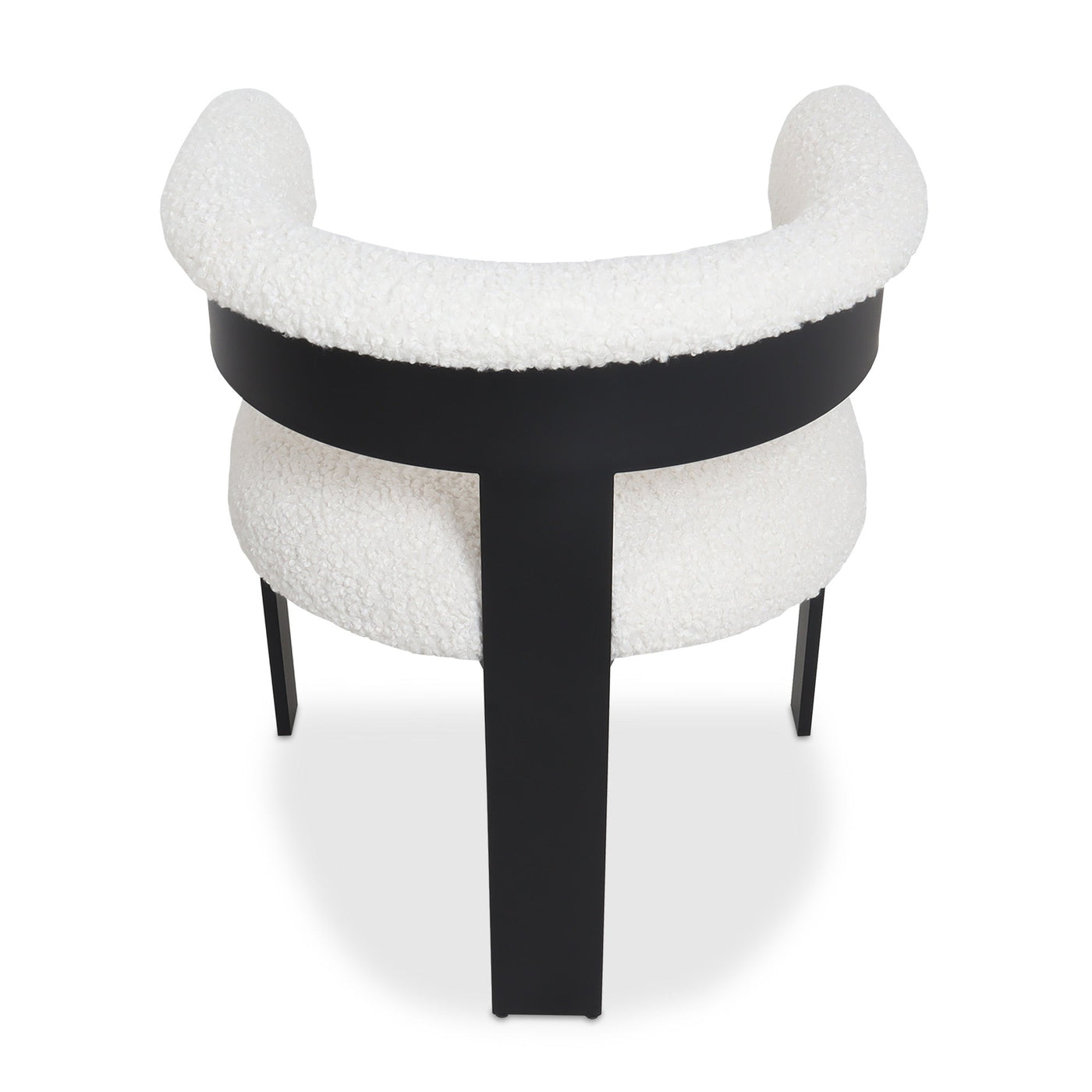 Negroni Dining Chair in Faux Sheepskin and Matte Black Frame - Tom Collins Home