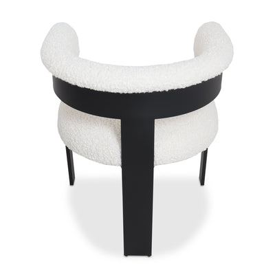 Negroni Dining Chair in Faux Sheepskin and Matte Black Frame - Tom Collins Home