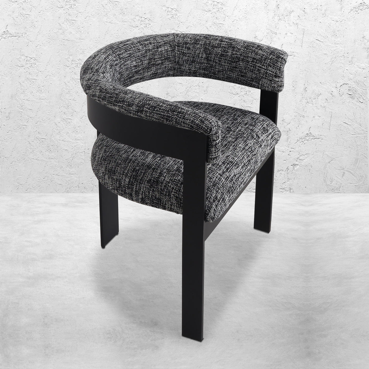 Negroni Dining Chair in Heavy Weight Linen and Matte Black Frame - Tom Collins Home