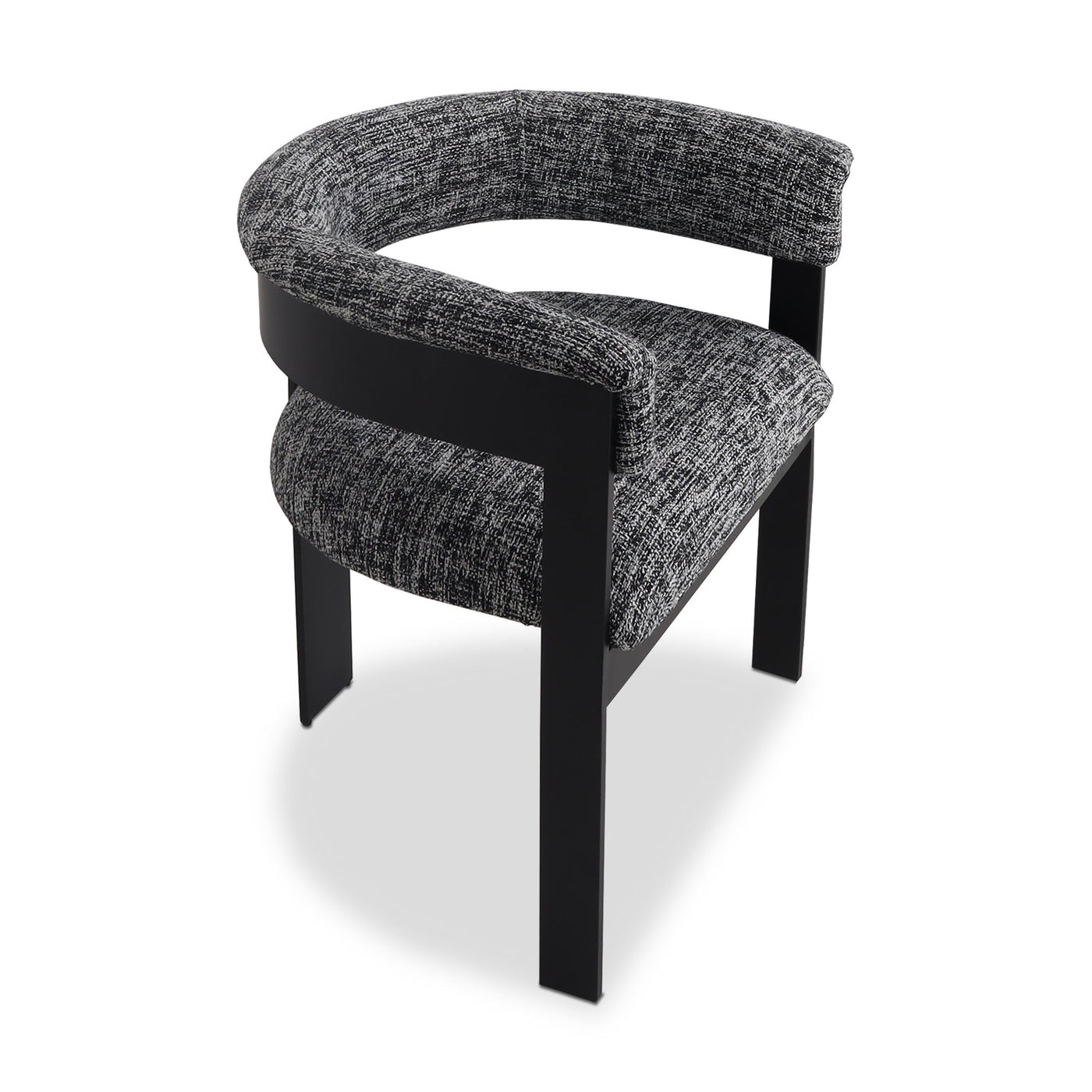 Negroni Dining Chair in Heavy Weight Linen and Matte Black Frame - Tom Collins Home