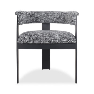 Negroni Dining Chair in Heavy Weight Linen and Matte Black Frame - Tom Collins Home