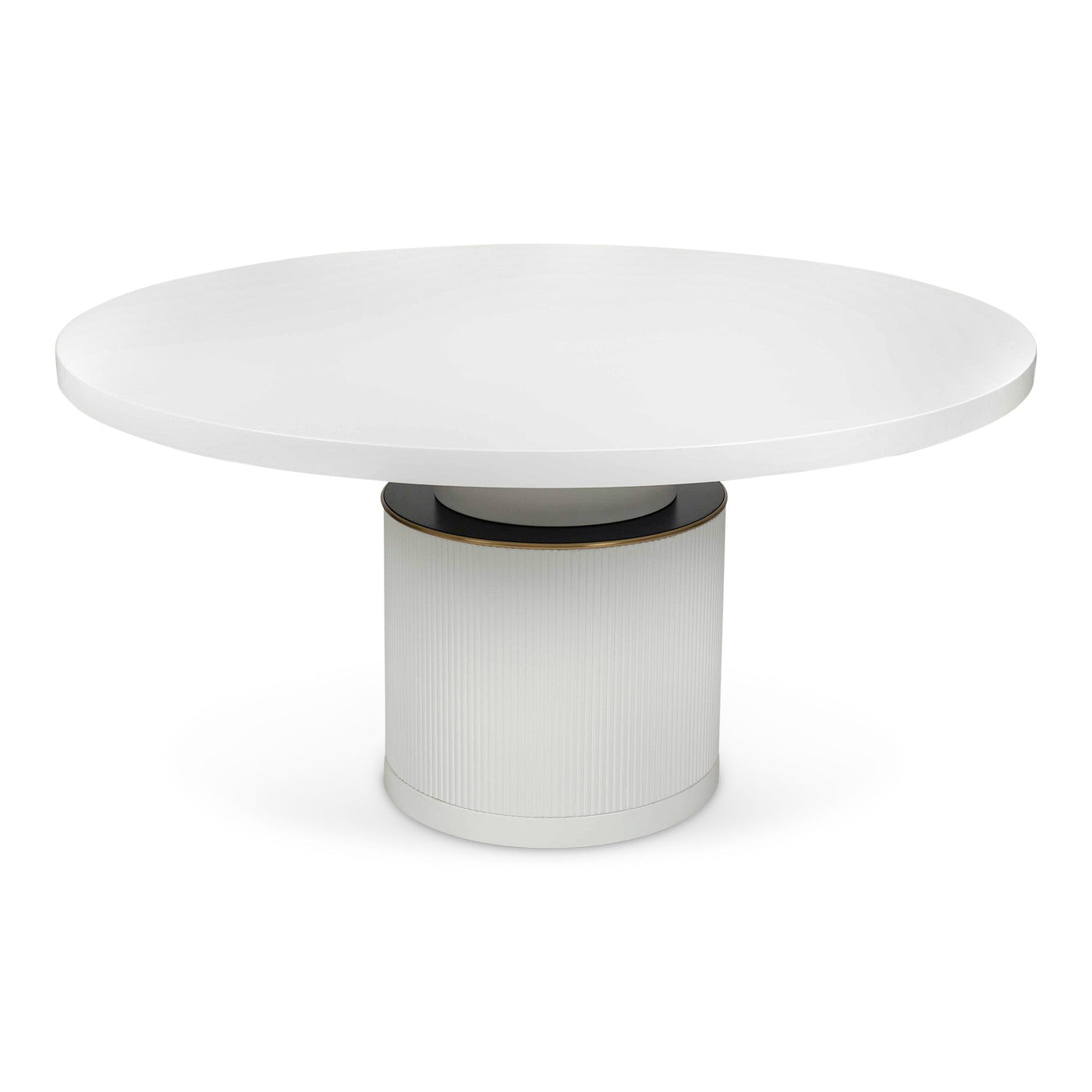 Old Jamaican Round Dining Table in Matte White - Tom Collins Home