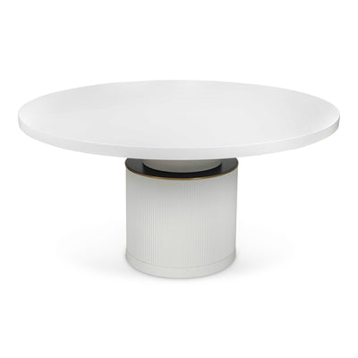 Old Jamaican Round Dining Table in Matte White - Tom Collins Home