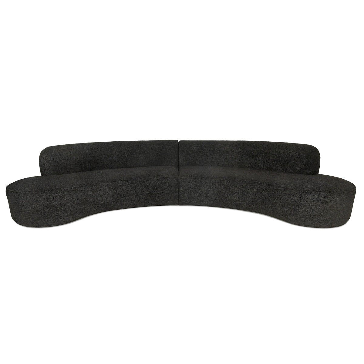 Overture Sectional in Black Faux Sheepskin - Tom Collins Home