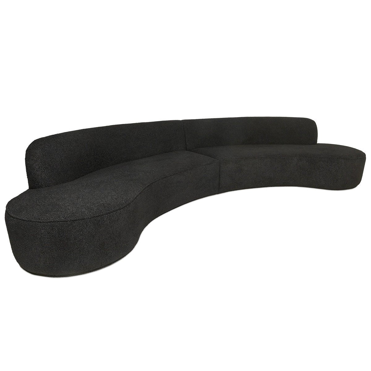 Overture Sectional in Black Faux Sheepskin - Tom Collins Home