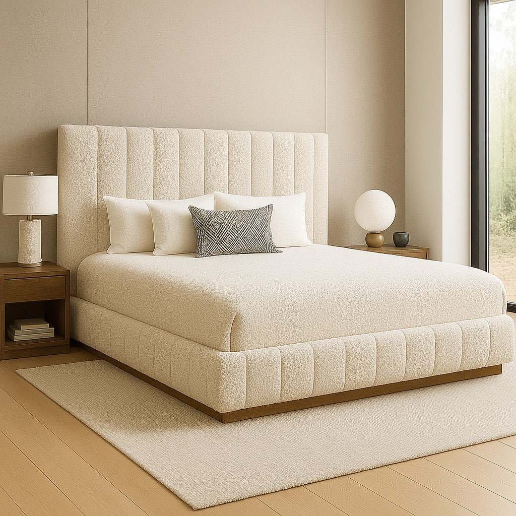 Paloma Bed in Hammered Chenille - Tom Collins Home