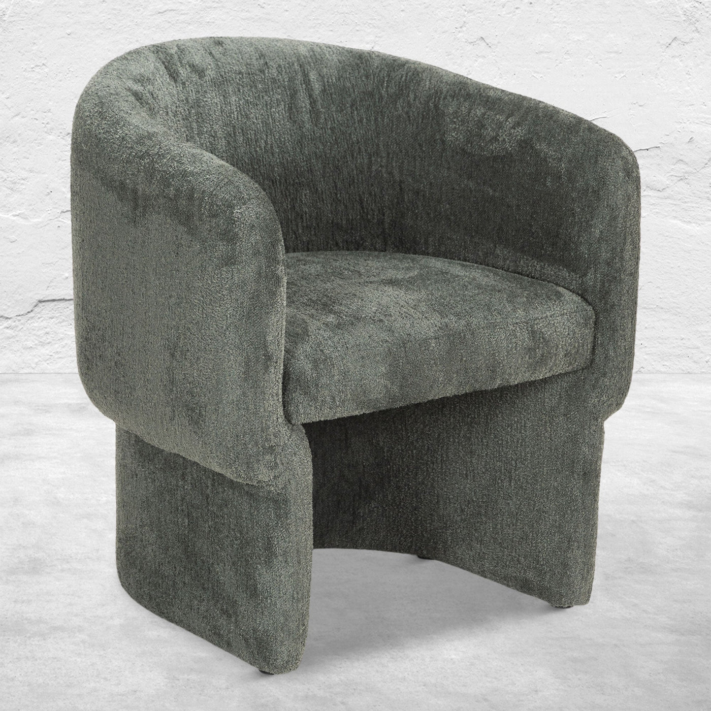 Pina Colada Dining Chair In Fuzzy Boucle Sage - Tom Collins Home