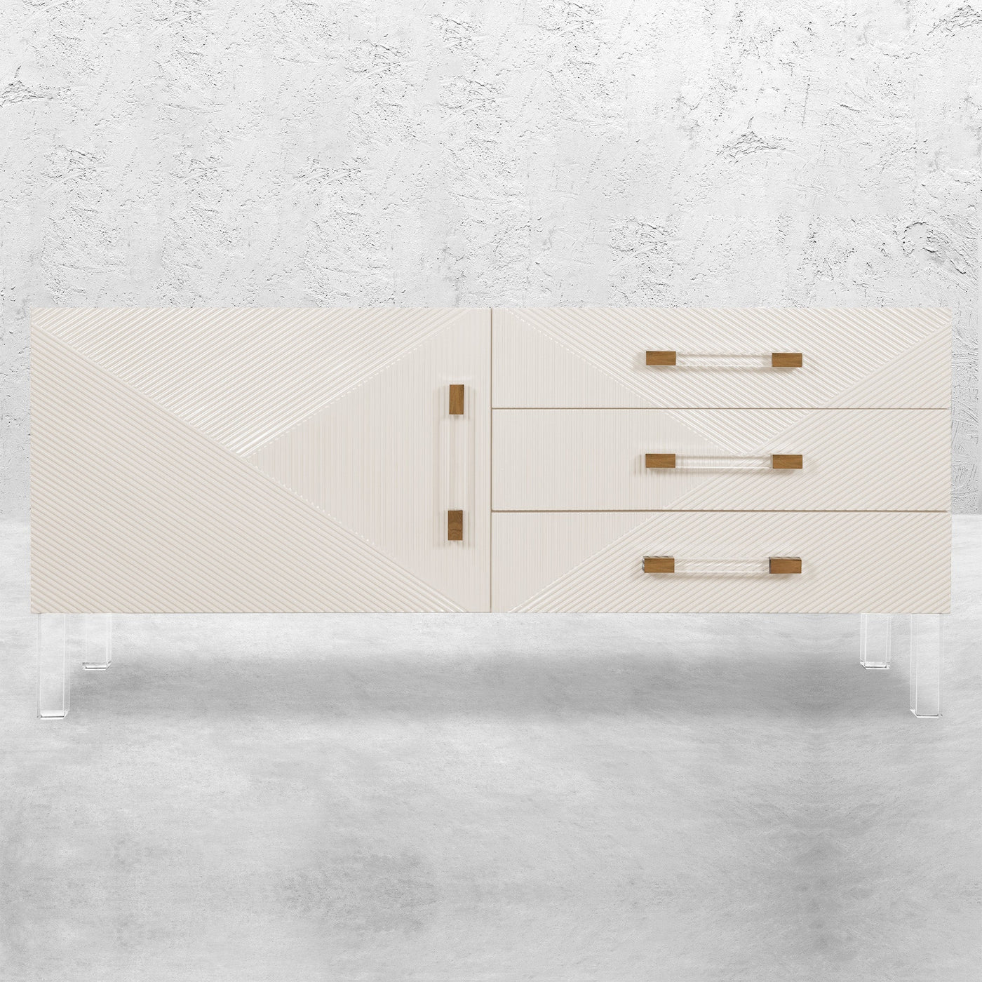 Piña colada Petite 1 Door 3 Drawer Credenza - Tom Collins Home