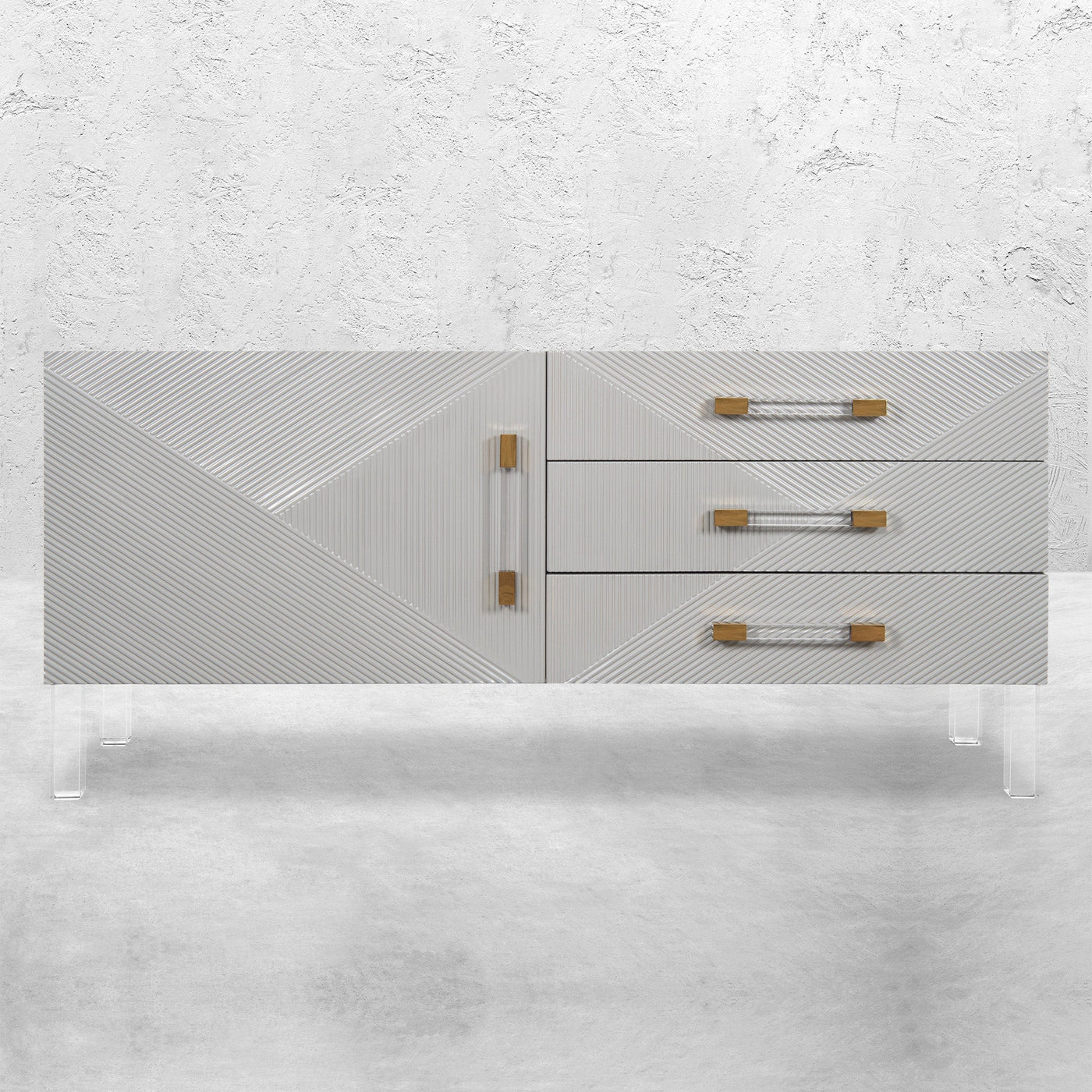 Piña colada Petite 1 Door 3 Drawer Credenza - Tom Collins Home