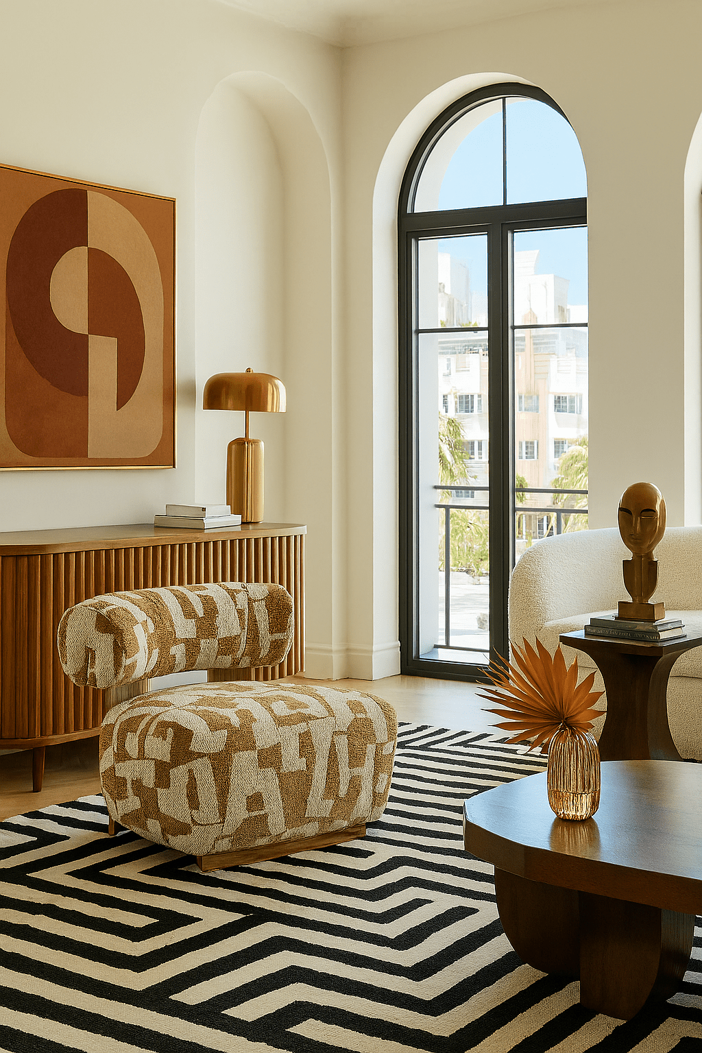 Pisco Punch Occasional Chair In Art Deco Pattern - Tom Collins Home