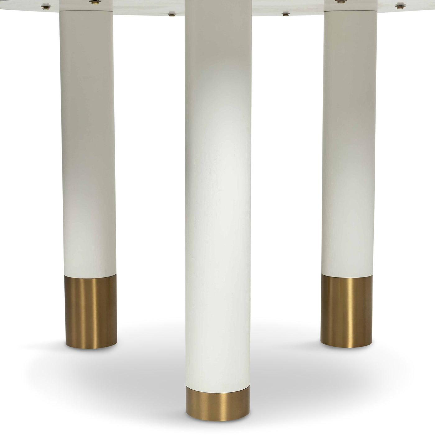 Rick's Cafe Round Dining Table in Matte White Lacquer - Tom Collins Home