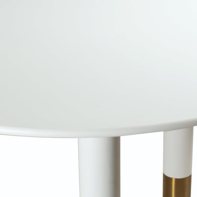 Rick's Cafe Round Dining Table in Matte White Lacquer - Tom Collins Home
