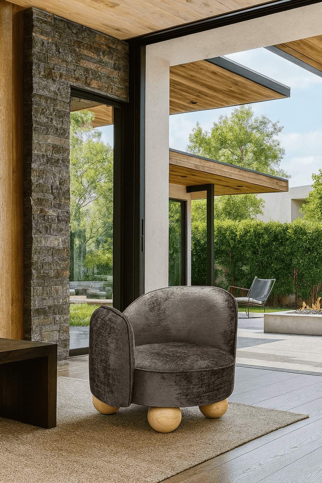 Rob Roy Occasional Chair in Hammered Chenille - Tom Collins Home