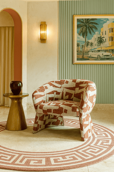 Sangria Occasional Chair In Art Deco Pattern - Tom Collins Home