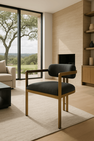 Sidecar Dining Chair in Hammered Chenille - Tom Collins Home