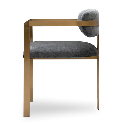 Sidecar Dining Chair in Hammered Chenille - Tom Collins Home