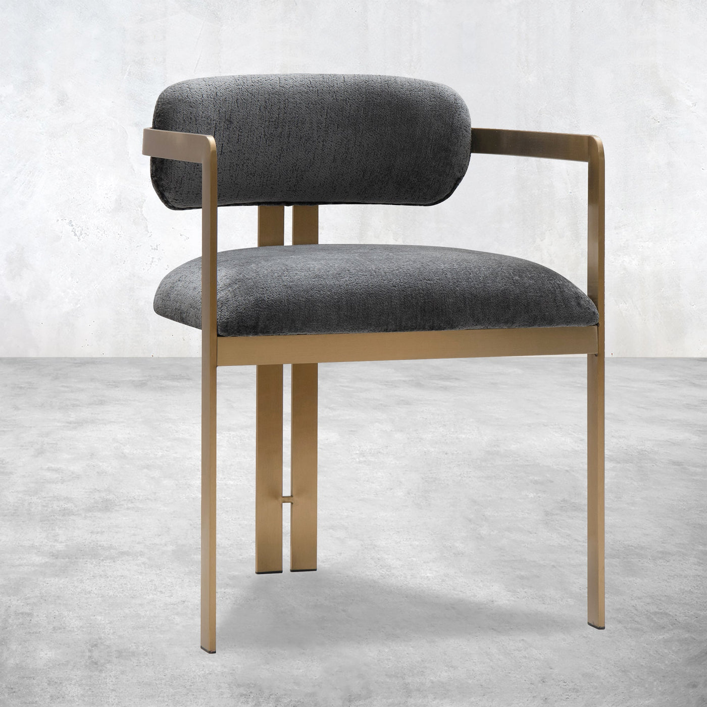 Sidecar Dining Chair in Hammered Chenille - Tom Collins Home