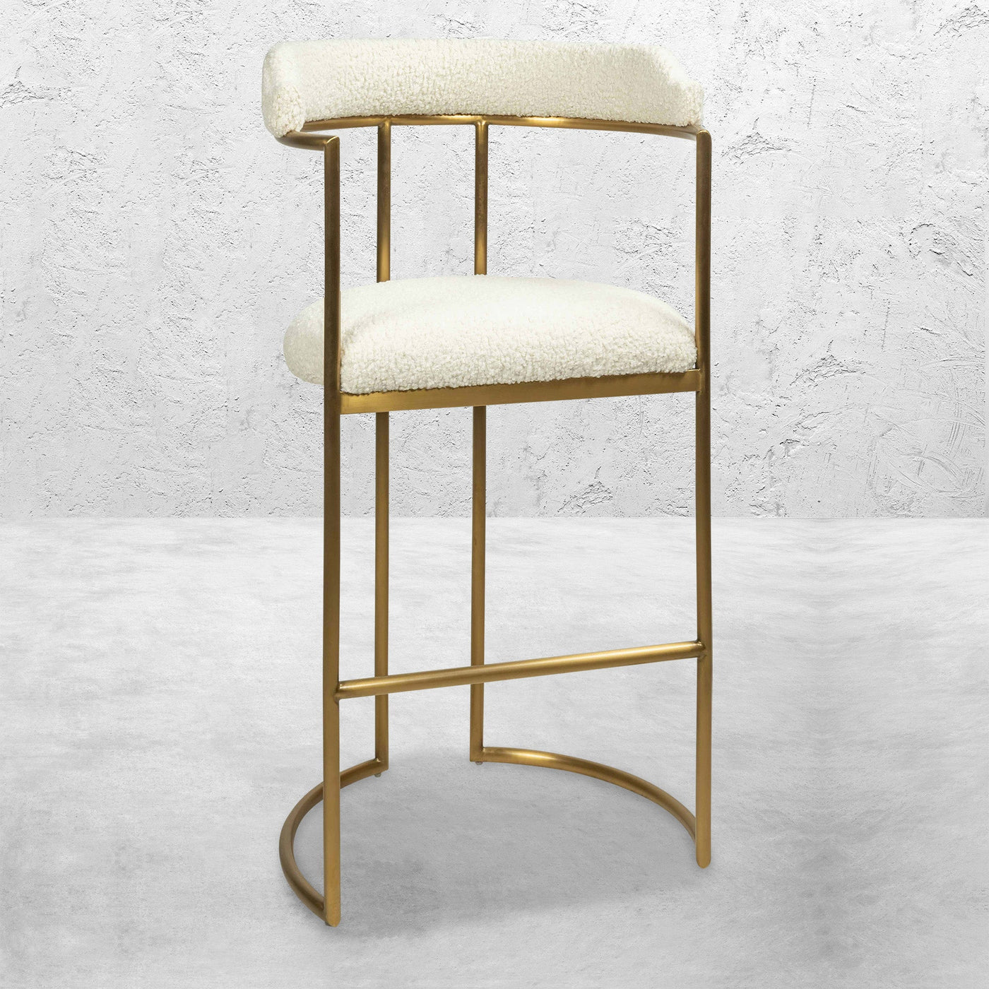Singapore Sling 2 Bar And Counter Stool in Faux Sheepskin - Tom Collins Home