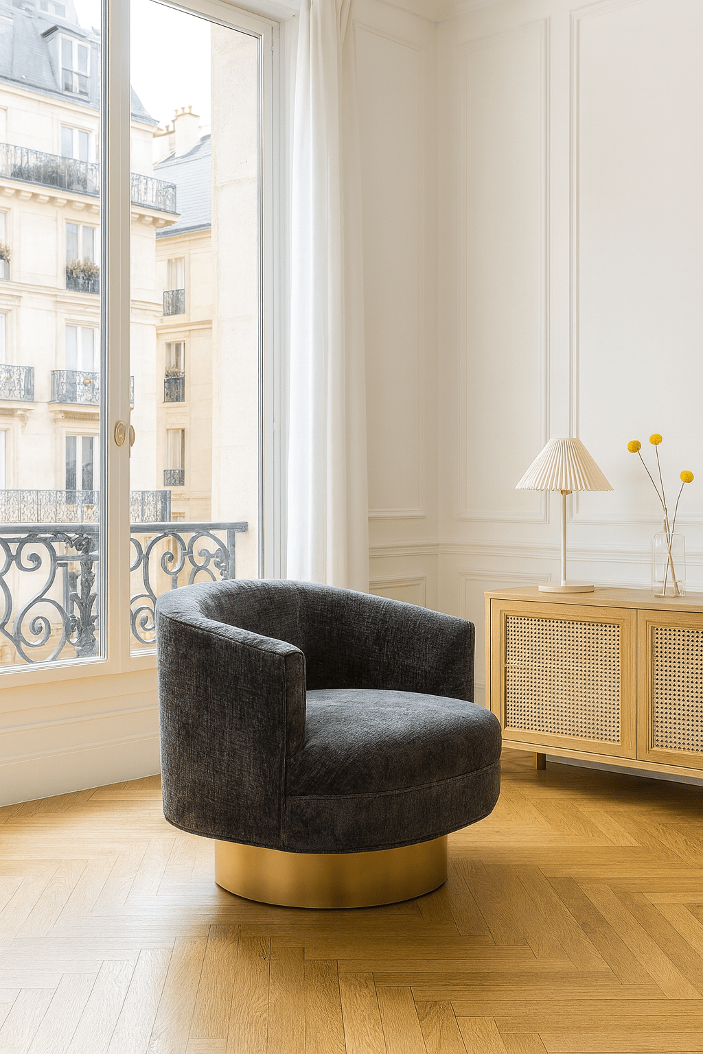 Studio 54 Occasional Chair in Hammered Chenille - Tom Collins Home