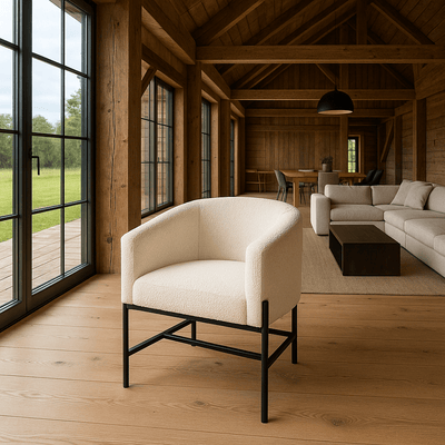 Tequila Sunrise Dining Chair in Faux Sheepskin - Tom Collins Home