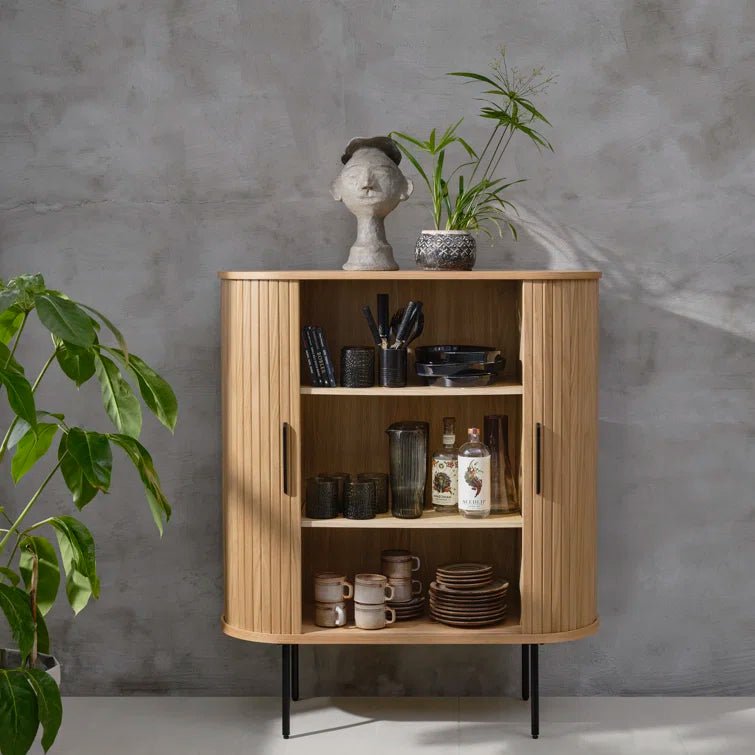 The French 75 Tall 2 - Door Cabinet in Light Wood - Tom Collins Home