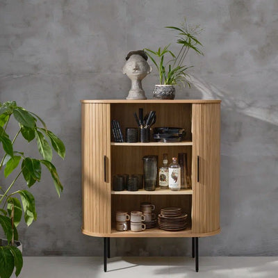 The French 75 Tall 2 - Door Cabinet in Light Wood - Tom Collins Home