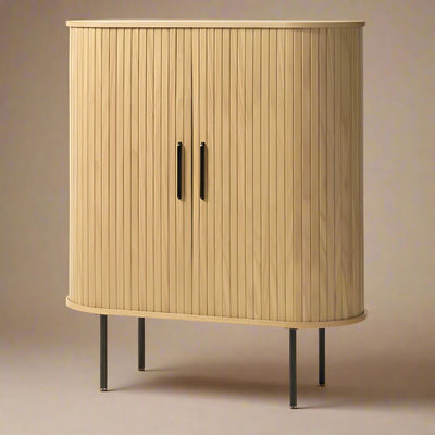 The French 75 Tall 2 - Door Cabinet in Light Wood - Tom Collins Home